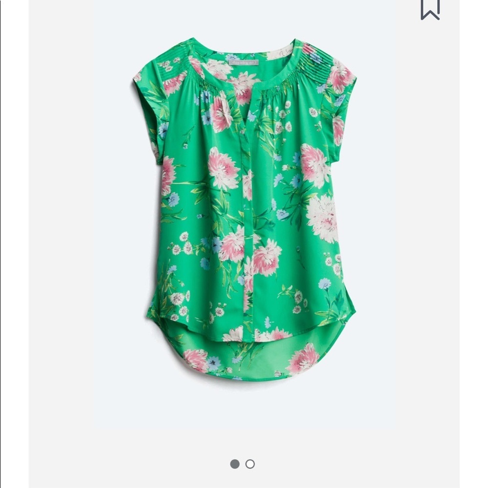 Stitch Fix Daniel Rainn Green Floral Blouse